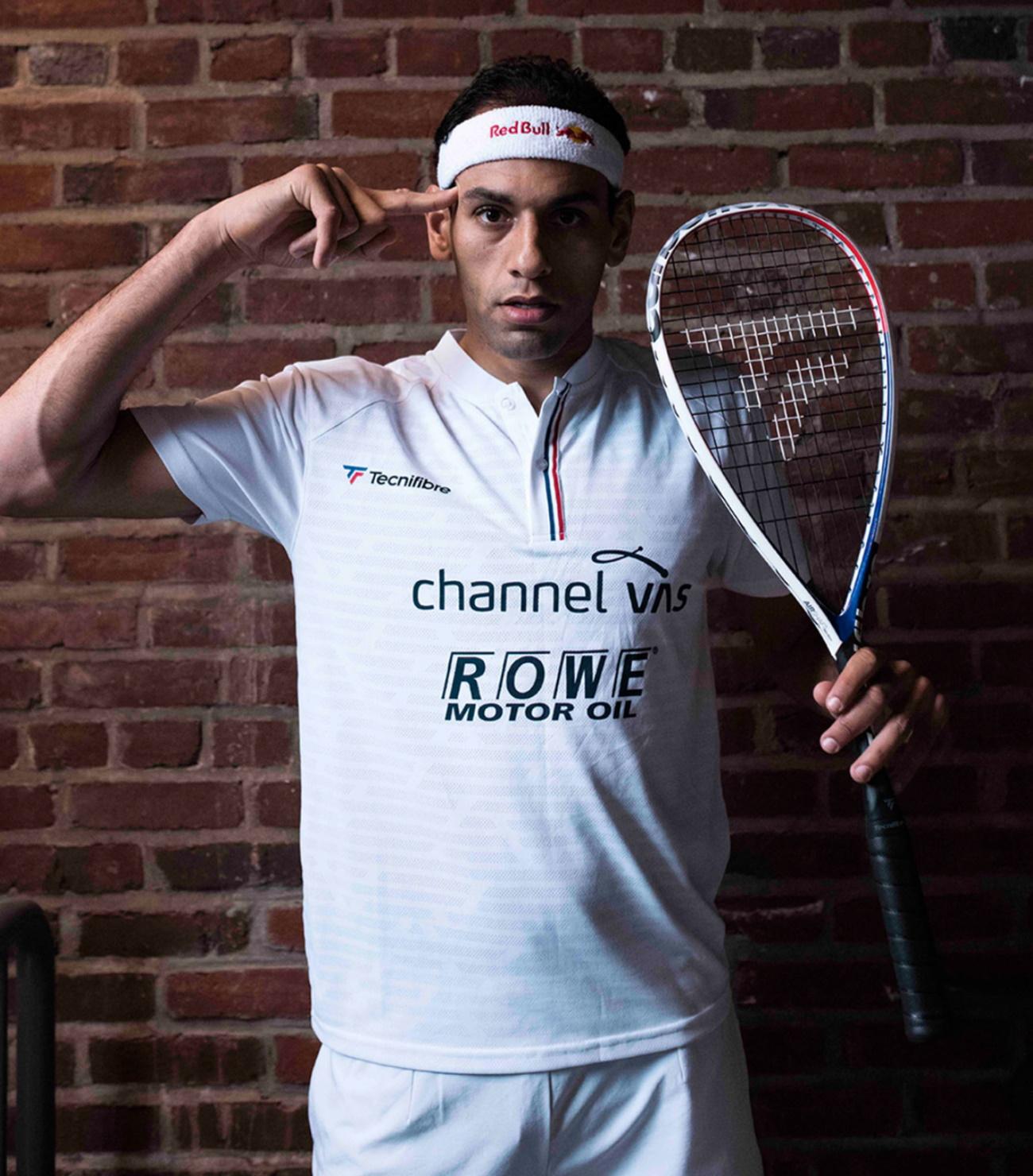 Mohamed El Shorbagy a Tecnifibre Carboflex 125 Airshaft squash ütővel versenyzik 2020-tól.