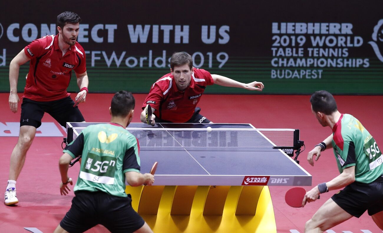 Ecseki és Szudi a budapesti világbajnokság férfi páros versenyében.
