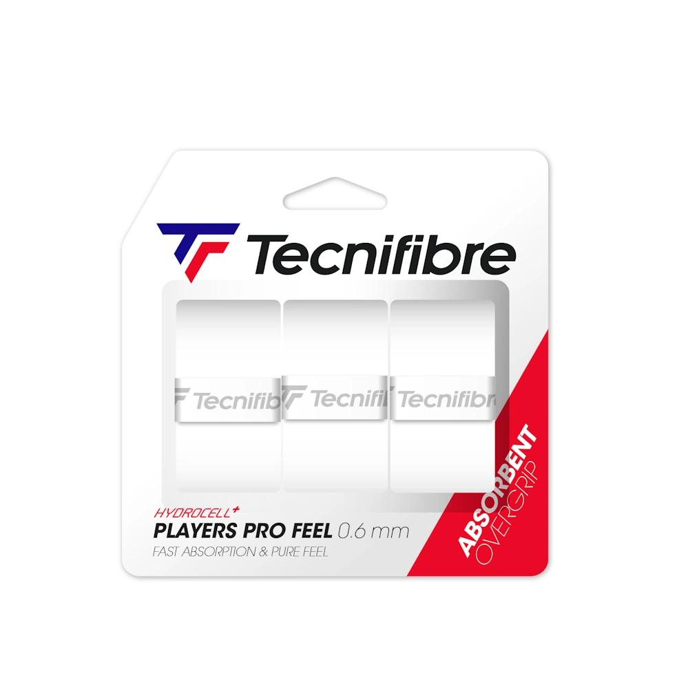 Tecnifibre Players Pro Feel fehér (3 db) fedőgrip